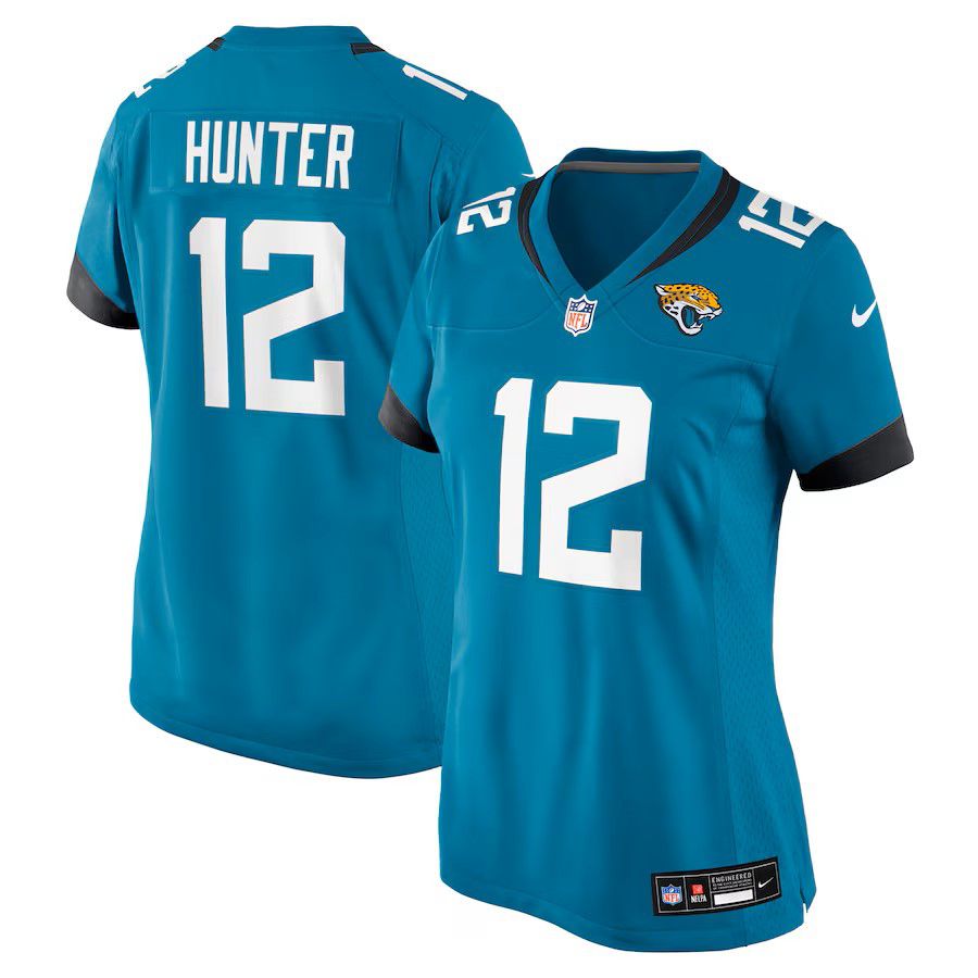 Women Jacksonville Jaguars #12 Travis Hunter Green Nike 2025 NFL Draft First Round Pick Team Game Player Jersey